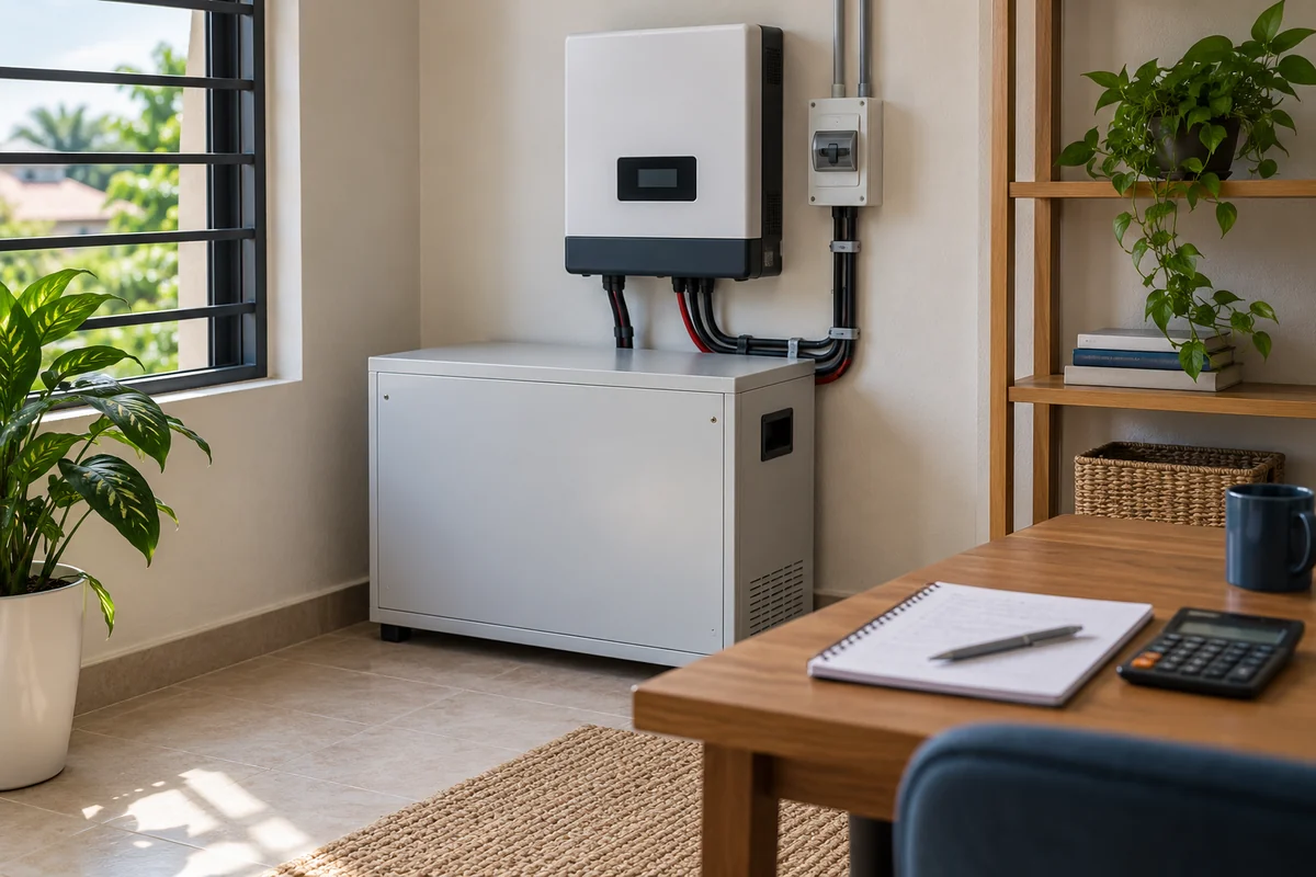 A household inverter and battery cabinet for backup planning