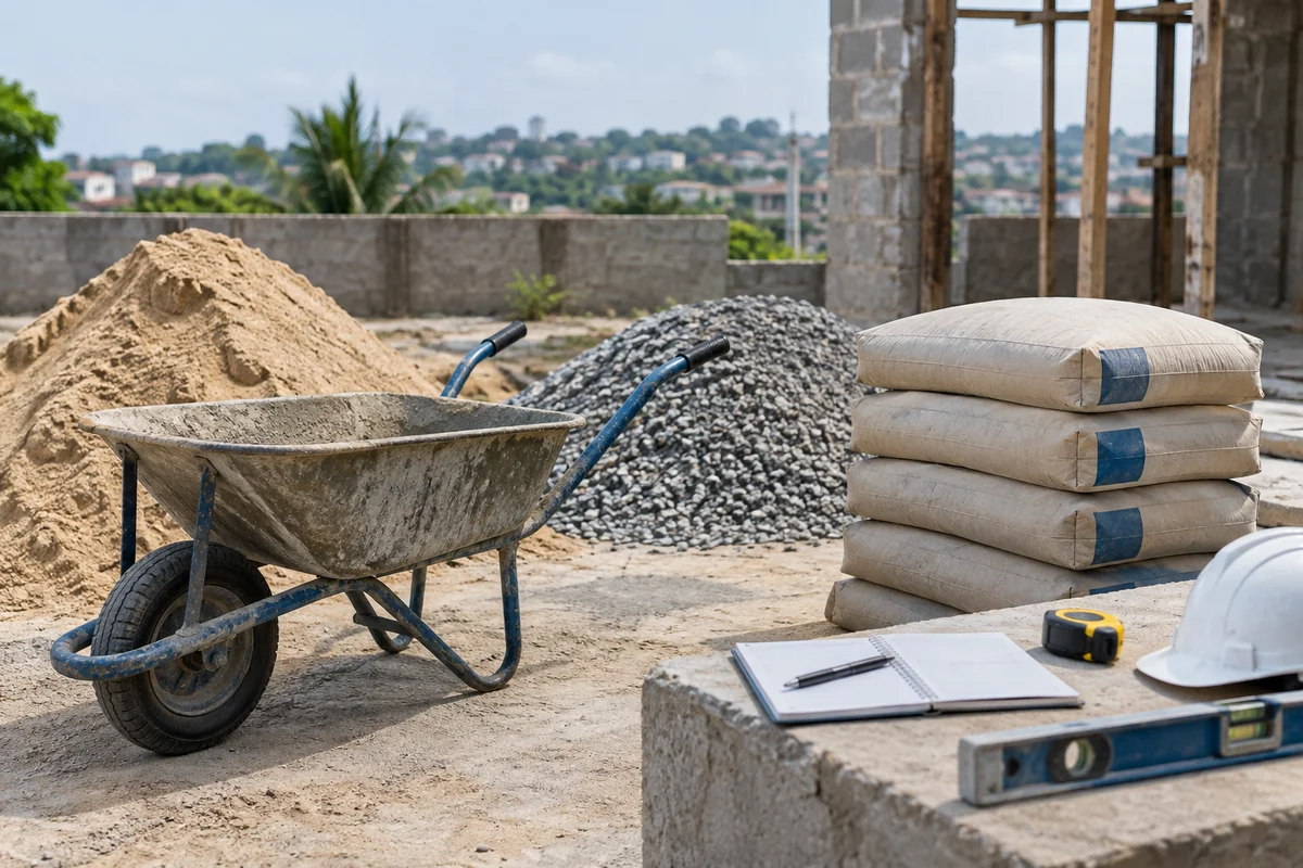 Construction materials and a planning notebook