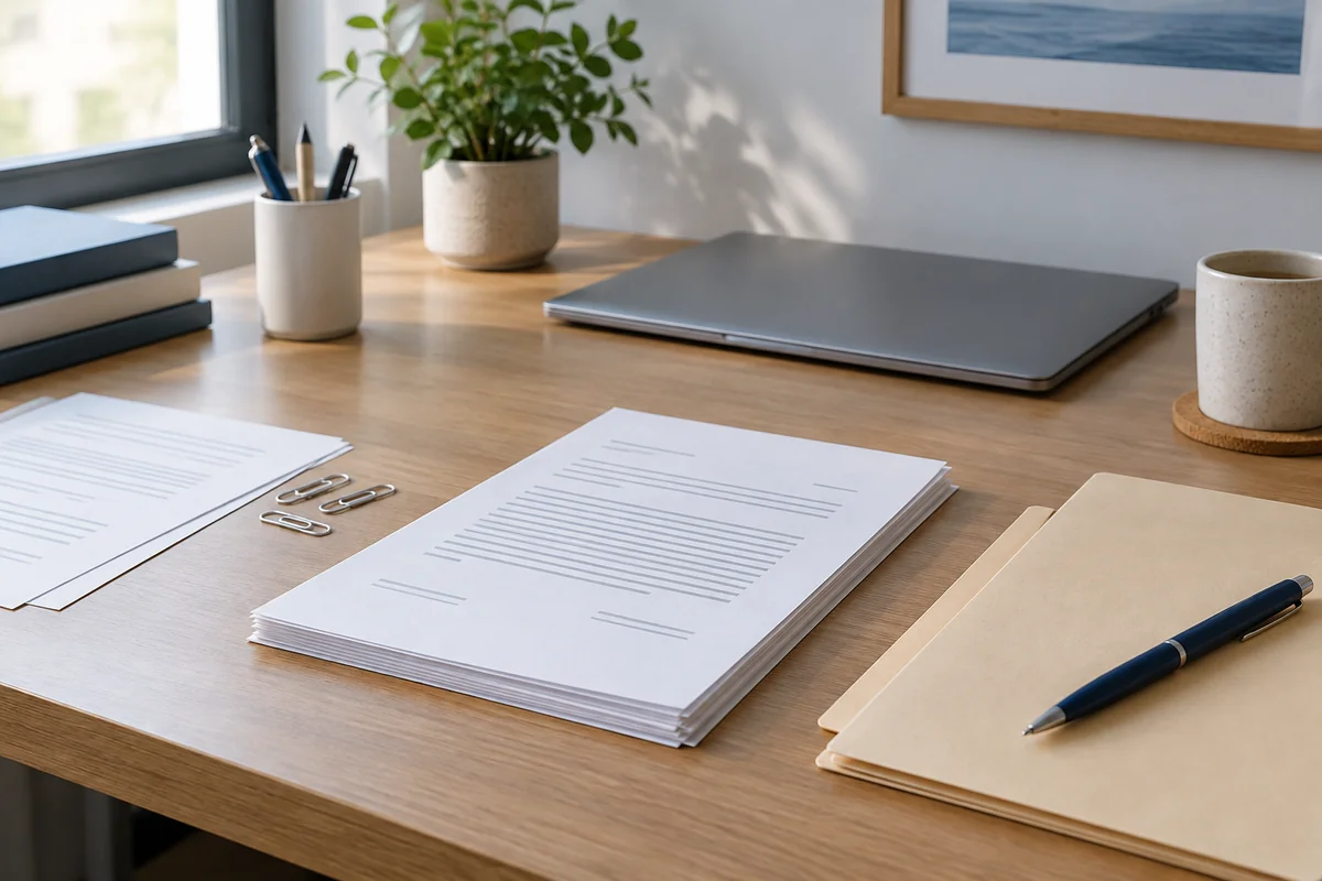 Organised documents ready for a PDF workflow