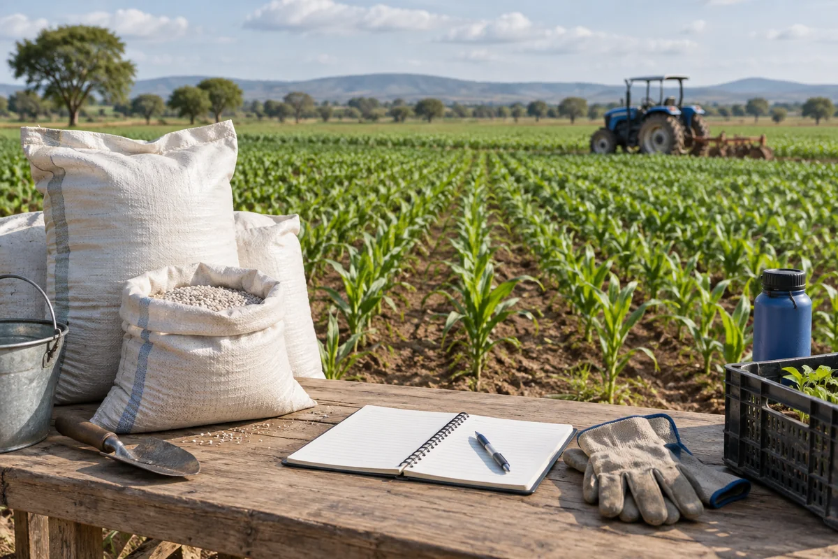 A crop field and farm planning materials
