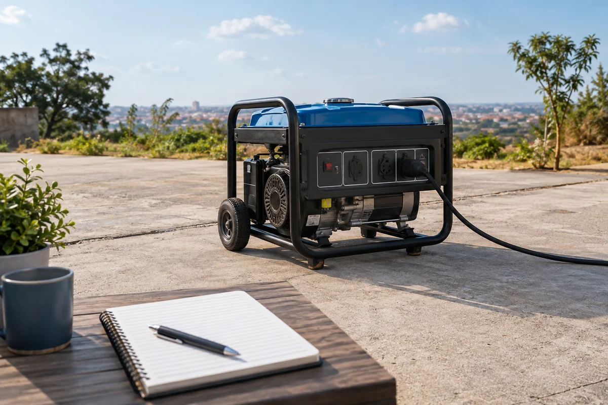 An outdoor generator and notes for household power planning