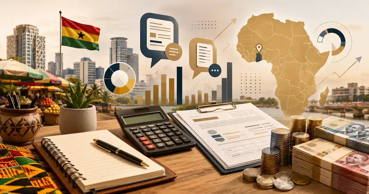 A calculator, blank payment paperwork and money symbols