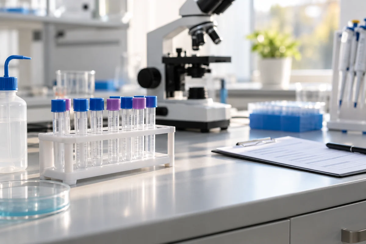 Laboratory materials prepared for testing records