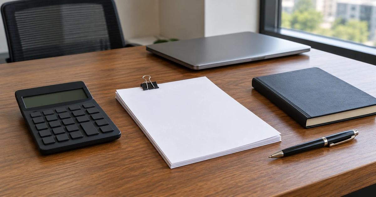 Blank payslip papers and calculator on a Nigerian work desk