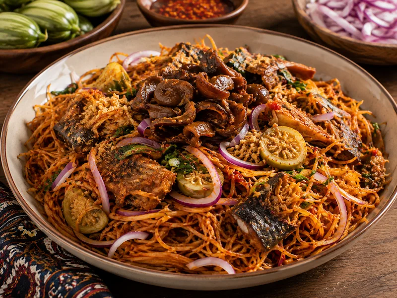 Abacha recipe from Nigeria