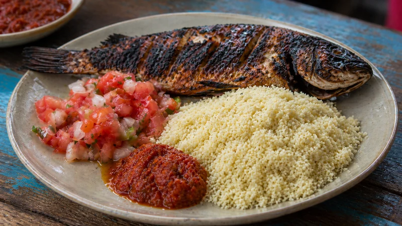 Attiéké with Grilled Fish recipe image