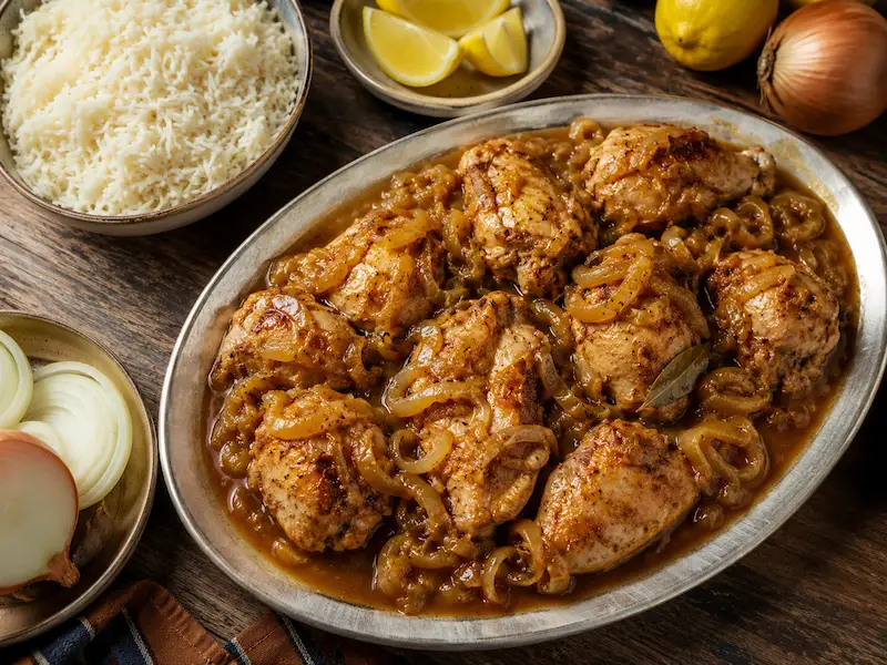 AfroKitchen recipe collection artwork for Gambian Chicken Yassa