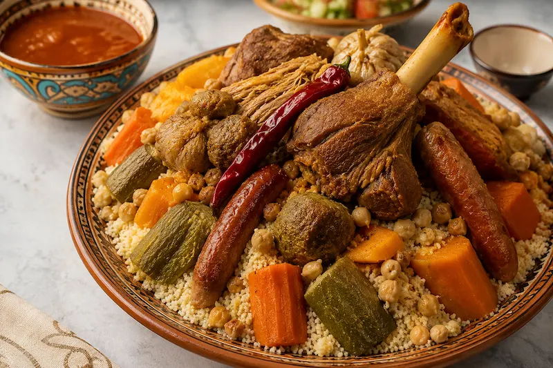 Couscous Royal ingredients/prep step