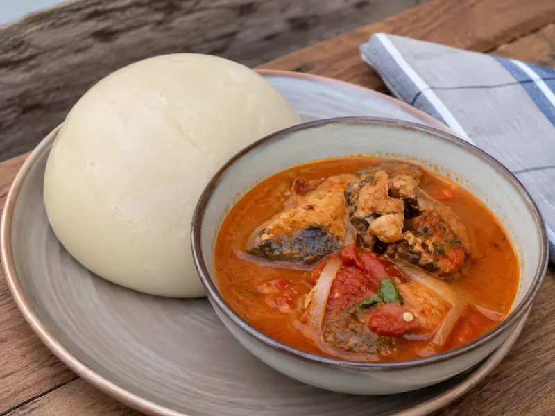 Fufu with Light Soup recipe from Ghana