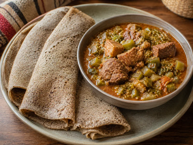 Kisra with Mulah recipe from South Sudan