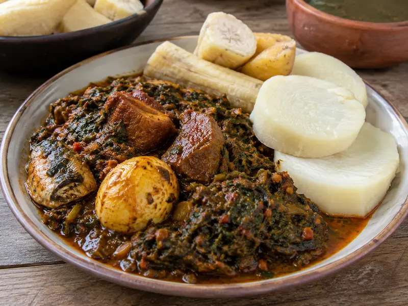 AfroKitchen recipe collection artwork for Kontomire Stew