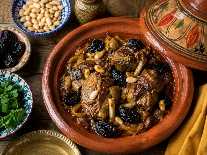 Lamb Tagine with Prunes and Almonds recipe from Morocco