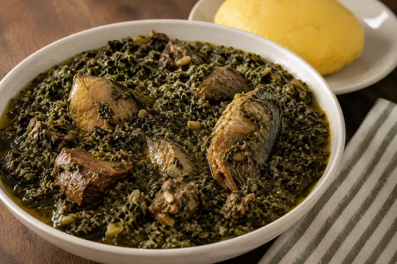 Ndolé ingredients/prep step
