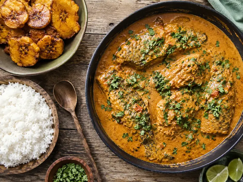 AfroKitchen recipe collection artwork for Pescado con Salsa de Cacahuete