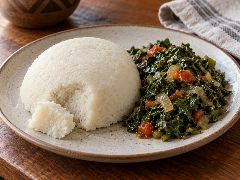 Sadza with Muriwo recipe from Zimbabwe