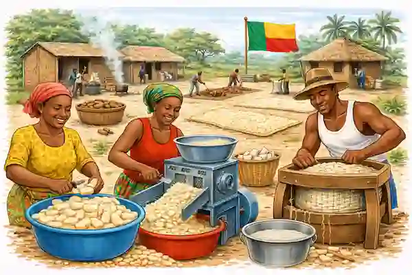 Illustration du calculateur de transformation du manioc — Bénin