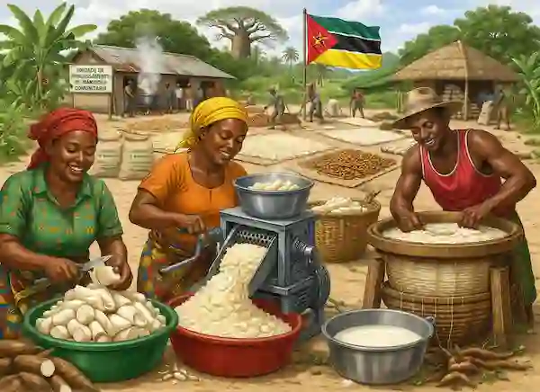 Illustration du calculateur de transformation du manioc — Mozambique