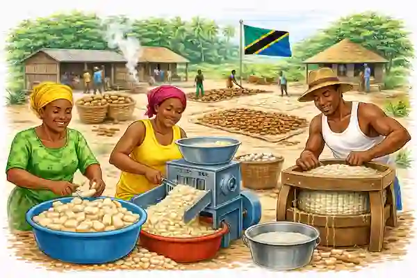 Illustration du calculateur de transformation du manioc — Tanzanie