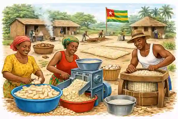 Illustration du calculateur de transformation du manioc — Togo