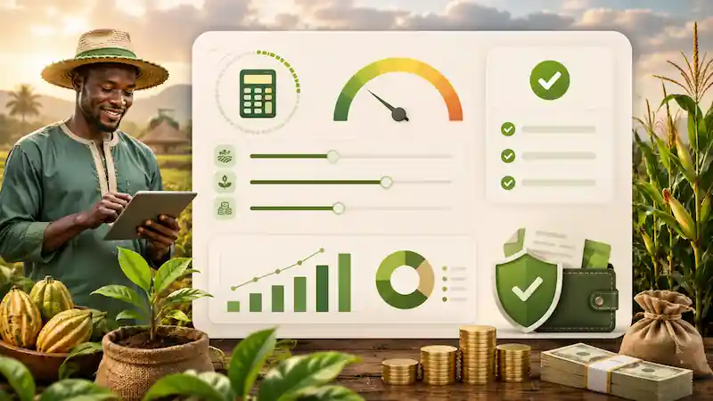 Illustration du calculateur de prêt agricole — Nigeria