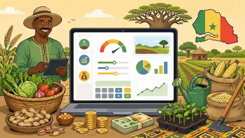 Illustration du calculateur de prêt agricole — Sénégal