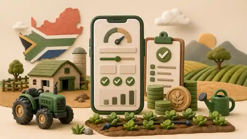 Illustration du calculateur de prêt agricole — Afrique du Sud