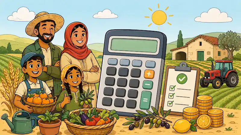 Illustration du calculateur de prêt agricole — Tunisie