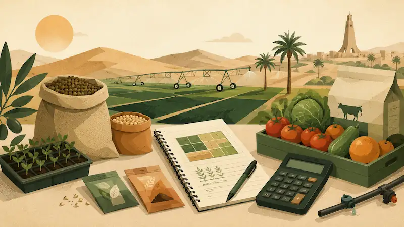 Illustration du calculateur de rentabilité agricole — Algérie