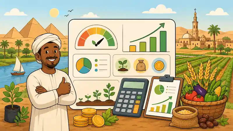 Illustration du calculateur de rentabilité agricole — Égypte