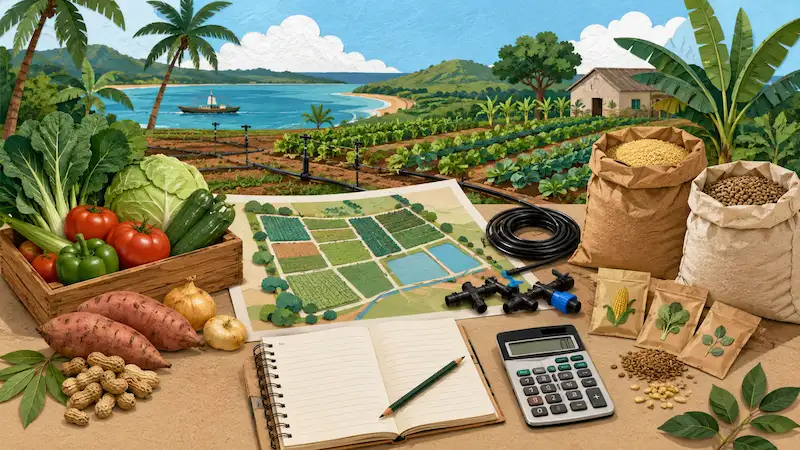 Illustration du calculateur de rentabilité agricole — Mozambique