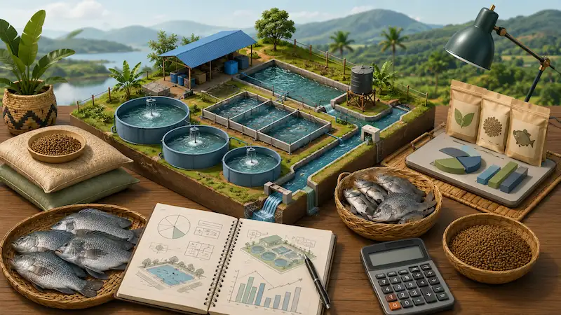 Illustration du calculateur de rentabilité piscicole — Cameroun