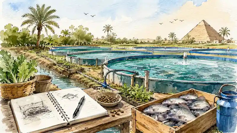 Illustration du calculateur de rentabilité piscicole — Égypte