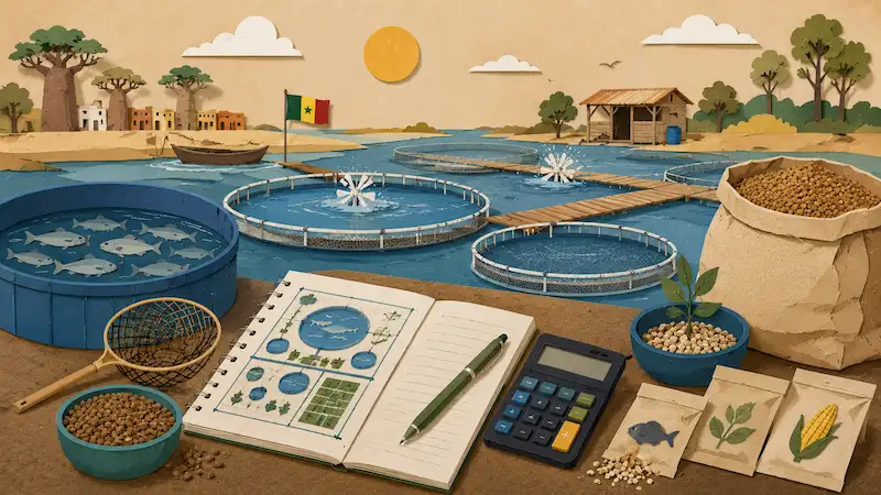 Illustration du calculateur de rentabilité piscicole — Sénégal