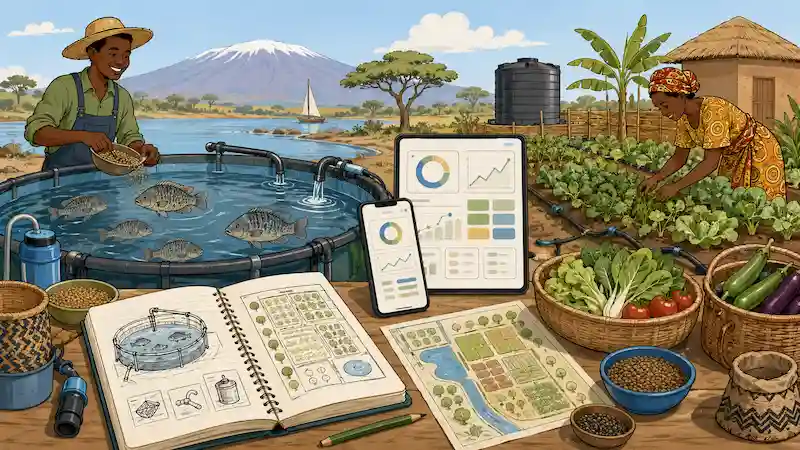Illustration du calculateur de rentabilité piscicole — Tanzanie