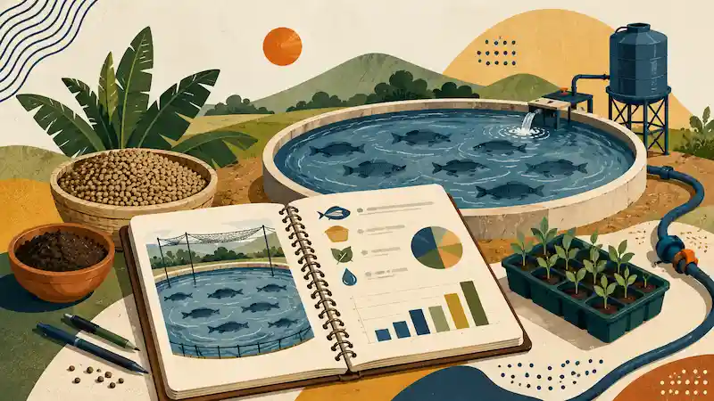 Illustration du calculateur de rentabilité piscicole — Ouganda