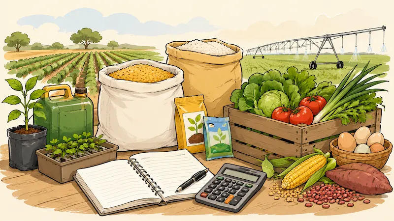 Illustration du comparateur de prix des intrants agricoles — Angola