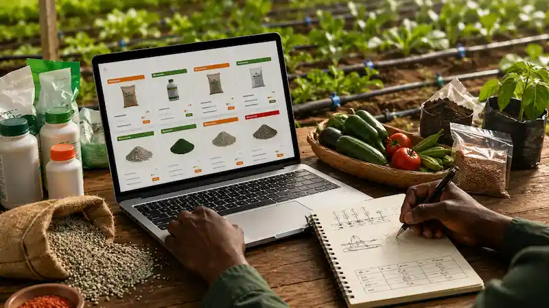Illustration du comparateur de prix des intrants agricoles — Côte d’Ivoire