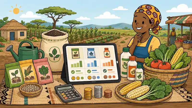Illustration du comparateur de prix des intrants agricoles — Kenya
