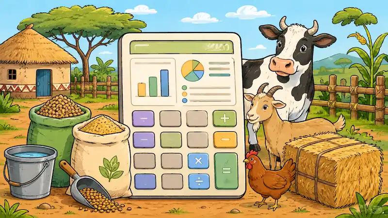 Illustration du calculateur de ration animale — Kenya