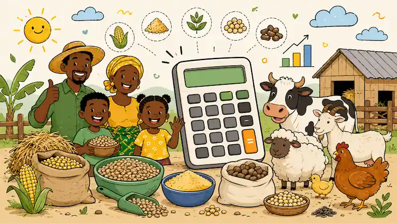 Illustration du calculateur de ration animale — Nigeria