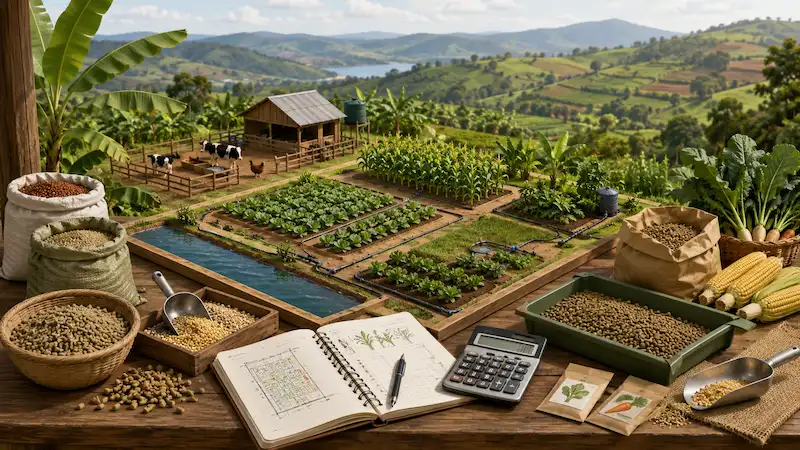 Illustration du calculateur de ration animale — Rwanda