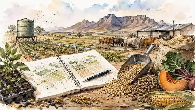 Illustration du calculateur de ration animale — Afrique du Sud