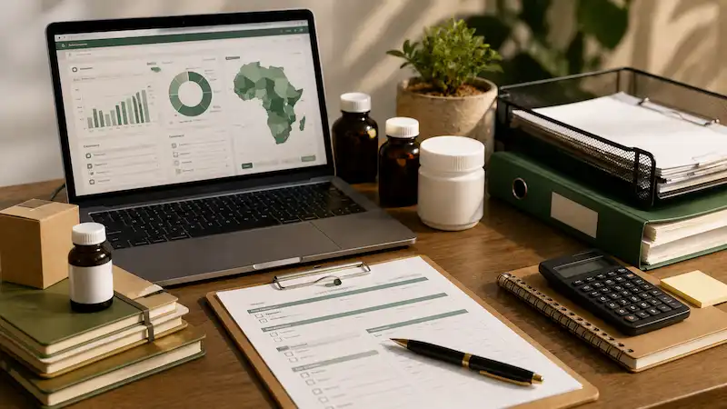 NAFDAC product registration documents, labels and application budget records
