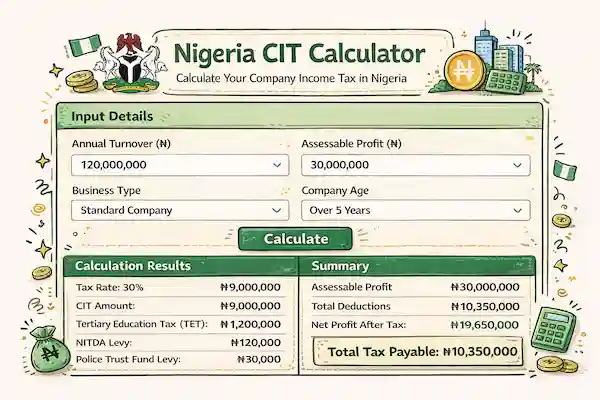 Nigeria CIT Calculator | Company Income Tax | AfroTools