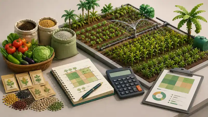 Illustration du calculateur de quantité de semences — Guinée équatoriale