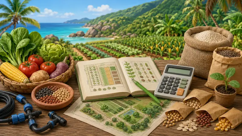 Illustration du calculateur de quantité de semences — Seychelles